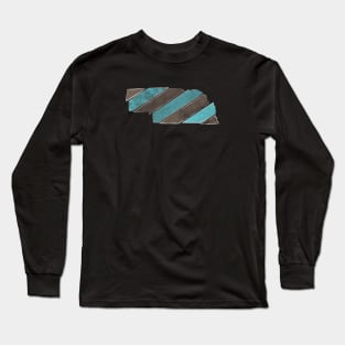 Nebraska Textured Shapes Long Sleeve T-Shirt